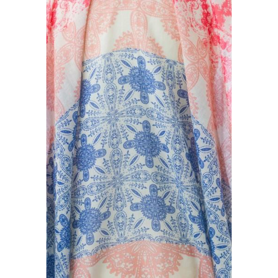 New! Lightweight Summer Poncho With Tassel Trim Coverups