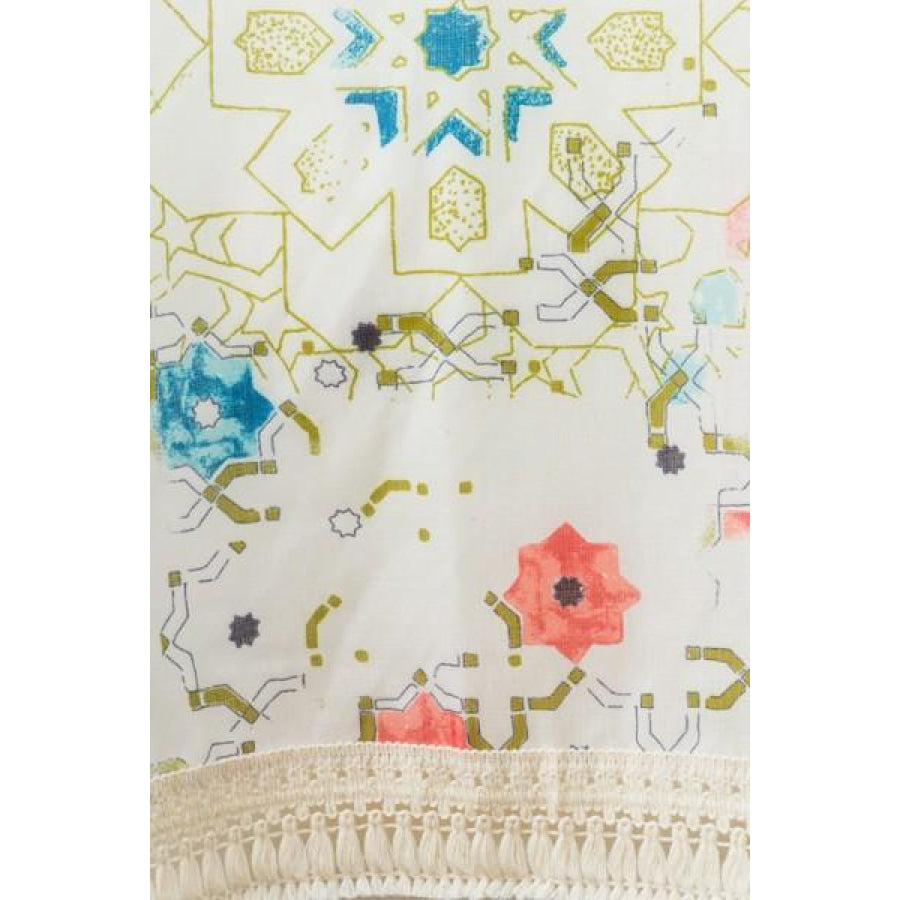 New! Lightweight Summer Poncho With Tassel Trim Coverups