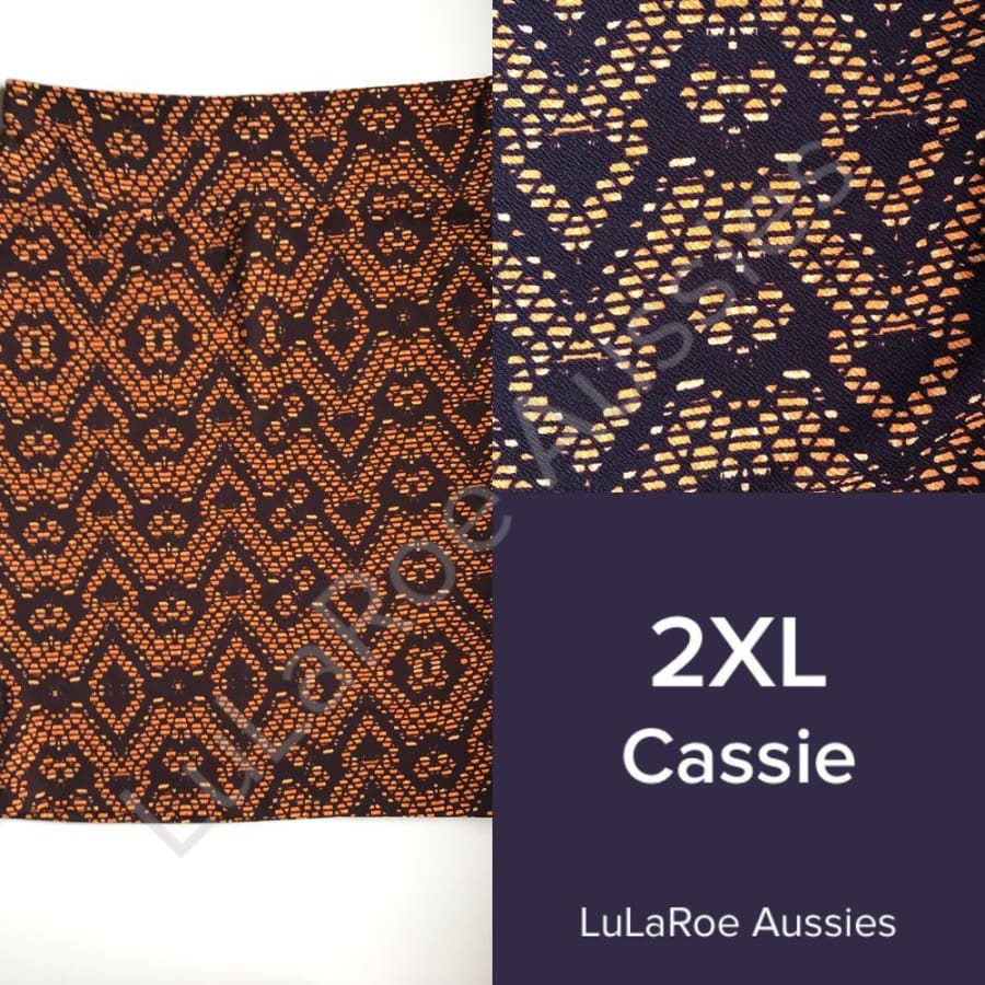 Lularoe Cassie 2Xl / Brown With Orange Geo Skirts