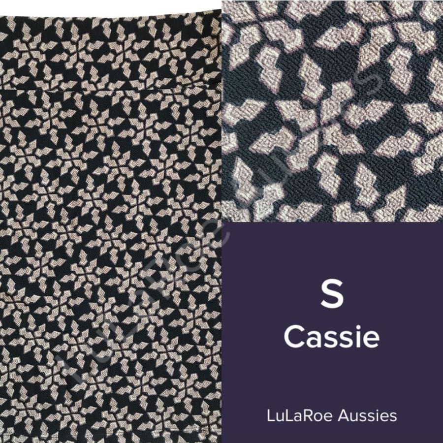 Lularoe Cassie S / Black With Tan Geo Snowflakes Skirts