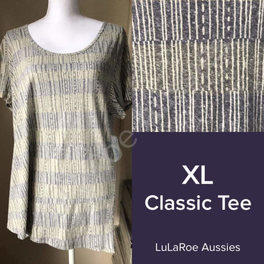Lularoe Classic T Xl / Faded Blue/grey/cream Heather Tops