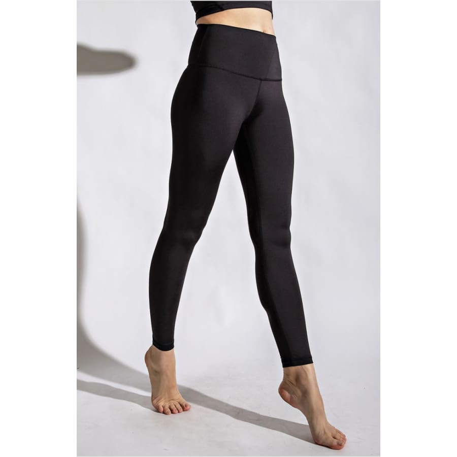 NEW! Lux Butter Active Crop Tops and Compression Leggings S / Black / Compression Leggings Active Wear