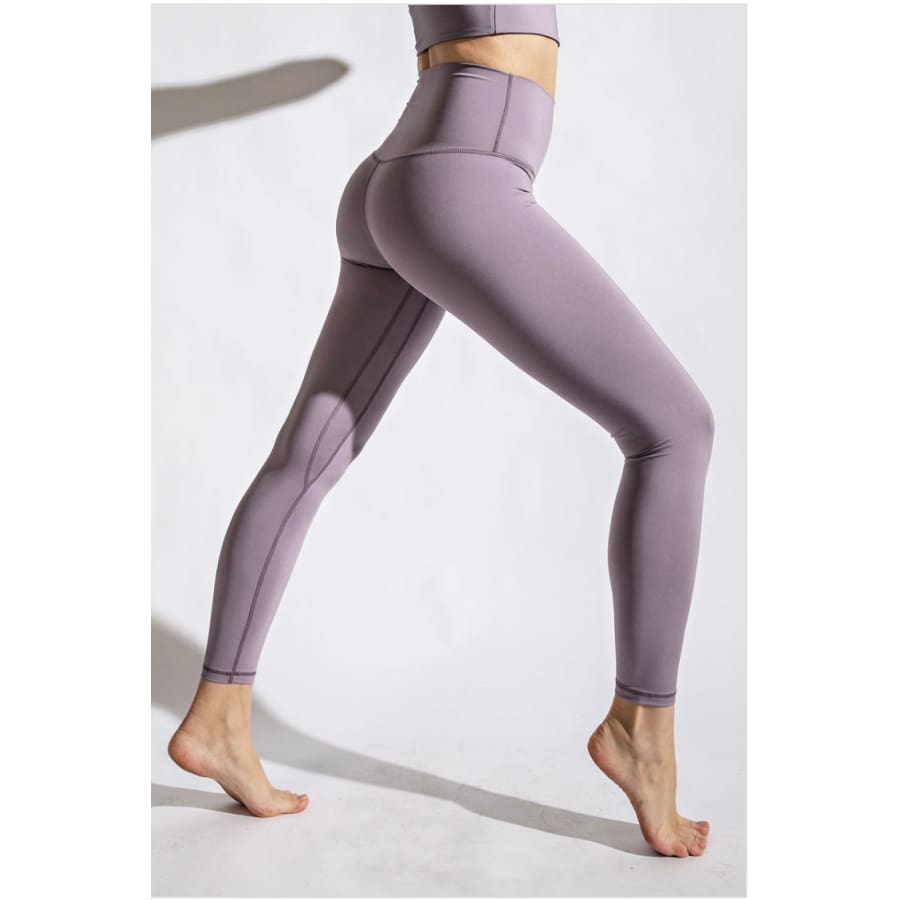 NEW! Lux Butter Active Crop Tops and Compression Leggings S / Violet Verbena / Compression Leggings Active Wear