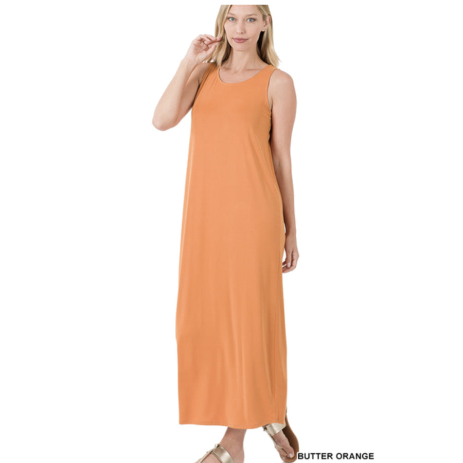Coming Soon! Modal Sleeveless Round Neck Maxi Dress Dresses