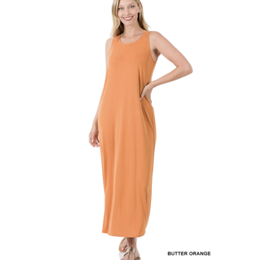 Coming Soon! Modal Sleeveless Round Neck Maxi Dress Dresses