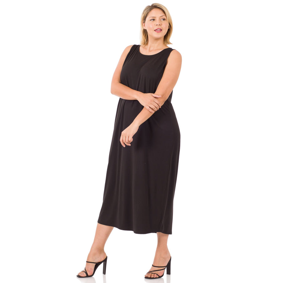 Coming Soon! Modal Sleeveless Round Neck Maxi Dress Dresses