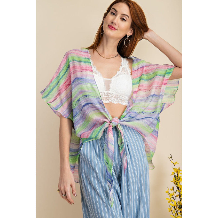 NEW! Multicolour Tie Dye Boho Kimono S Kimono