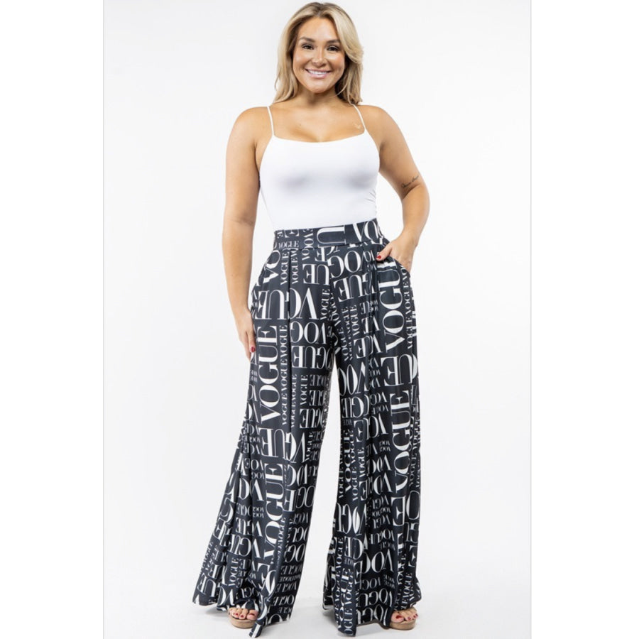 PREORDER Printed Palazzo Pants with Pockets - Black Vogue - Closes 21 Dec 2021 - ETA late Feb Palazzo Pants