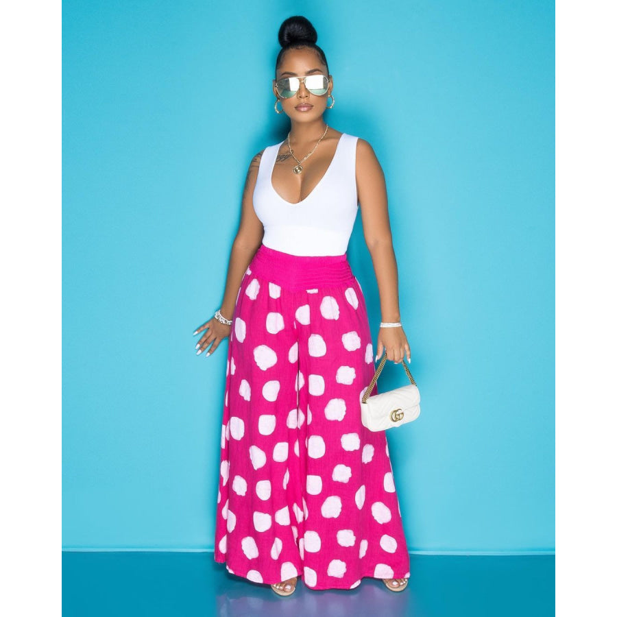 PREORDER Printed Palazzo Pants with Pockets - Pink Burst - Closes 21 Dec 2021 - ETA late Feb S Palazzo Pants