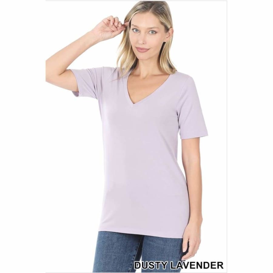 NEW COLOURS in Our Favourite V-Neck Top! Dusty Lavender / S Tops