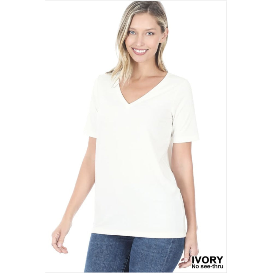 NEW COLOURS in Our Favourite V-Neck Top! Ivory / S Tops