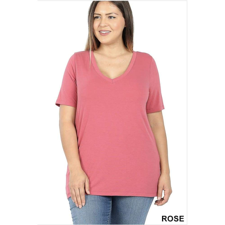 NEW COLOURS in Our Favourite V-Neck Top! Rose / 1XL Tops