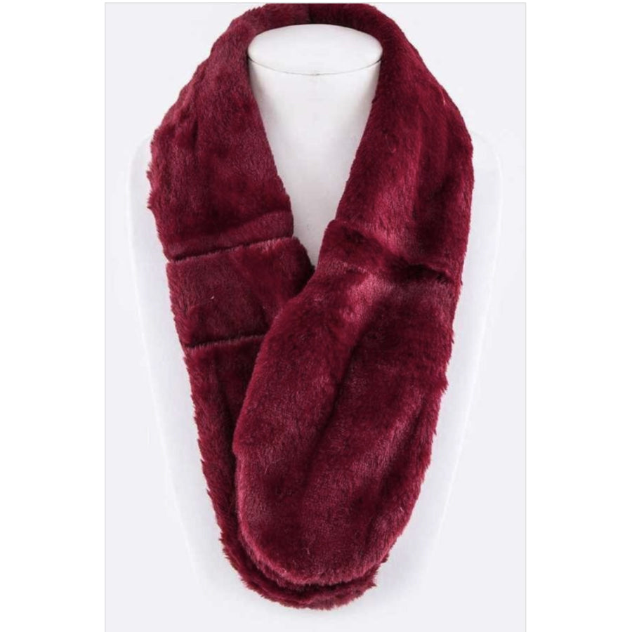 Plush Pull Through Scarf Burgundy Scarves