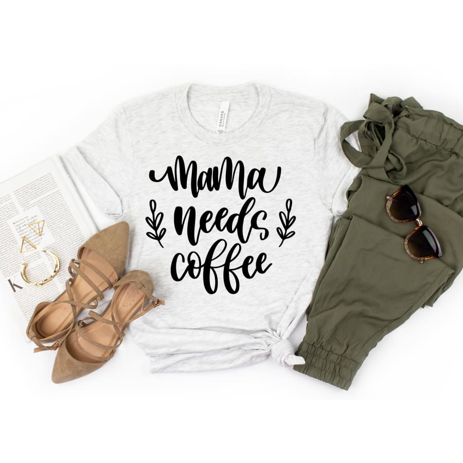 PREORDER Custom Design T-Shirts - Mama Needs Coffee - ETA 4-6 weeks Adult XS / White T Shirts
