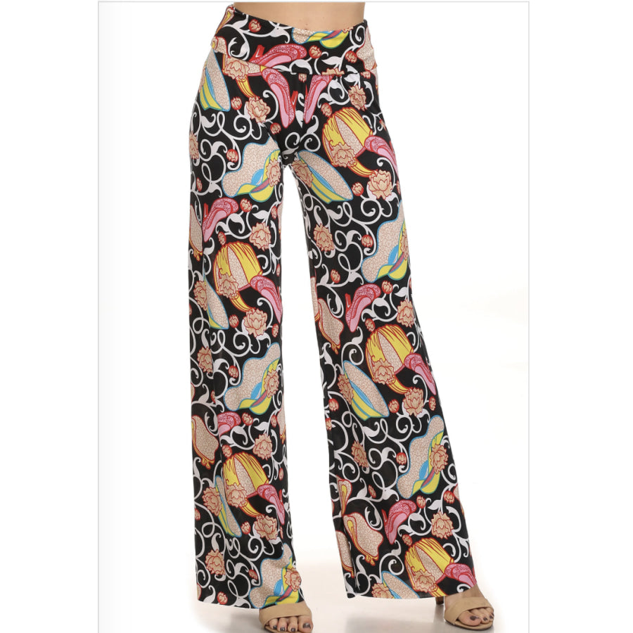 NEW! Printed Palazzo Pants in Slinky Fabric S / Heels, Hats, and Handbags Palazzo Pants