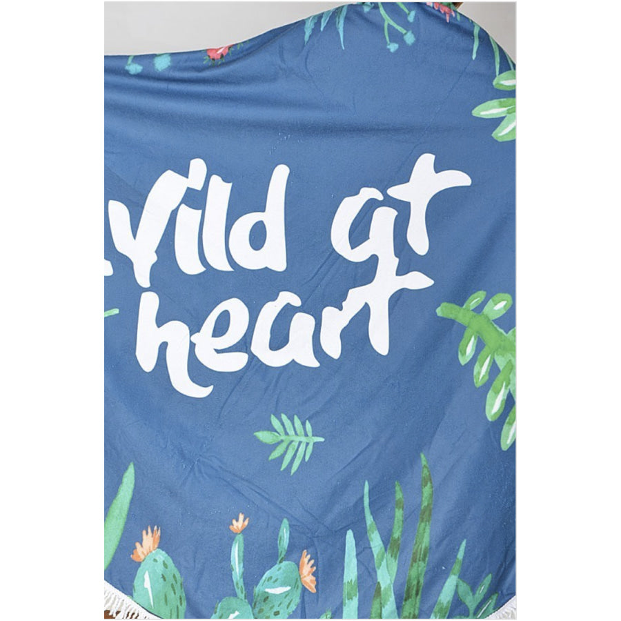 NEW! Round Beach Towel with Fringe (Preorder once Sold Out) Ends 27 Sep 3pm AEST One Size / Wild At Heart Towel