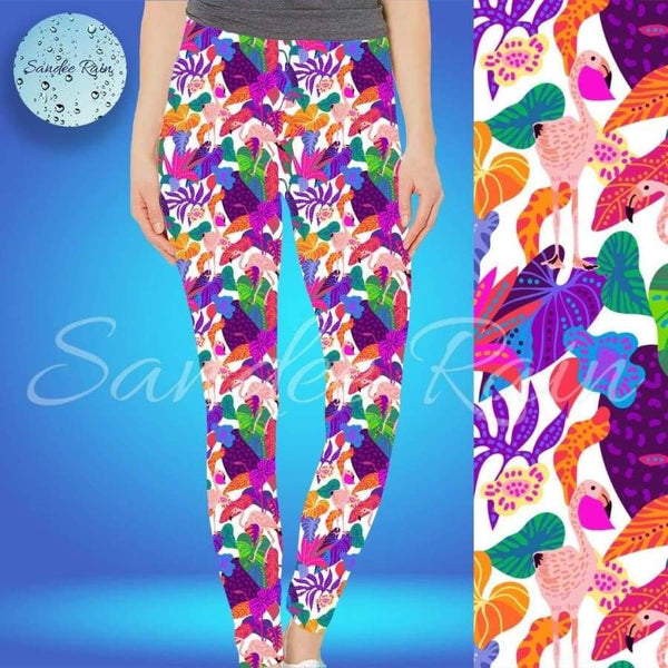 Sandee Rain Boutique - CUSTOM LEGGINGS TC2 - Flamingo Mosaic AR