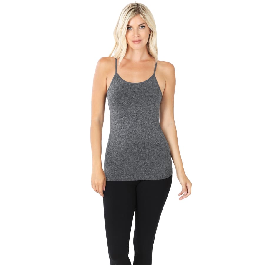 NEW! Seamless Camisole Top with Adjustable Straps Charcoal / S/M Tops