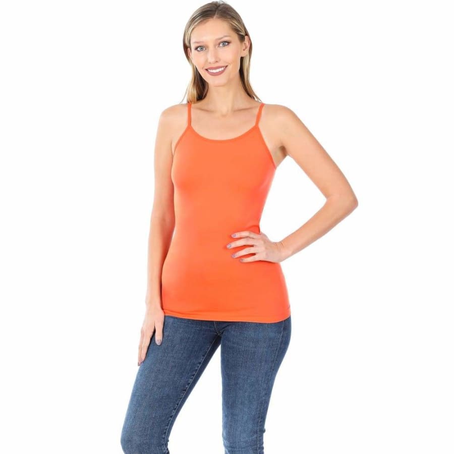 NEW! Seamless Camisole Top with Adjustable Straps Orange / S/M Tops