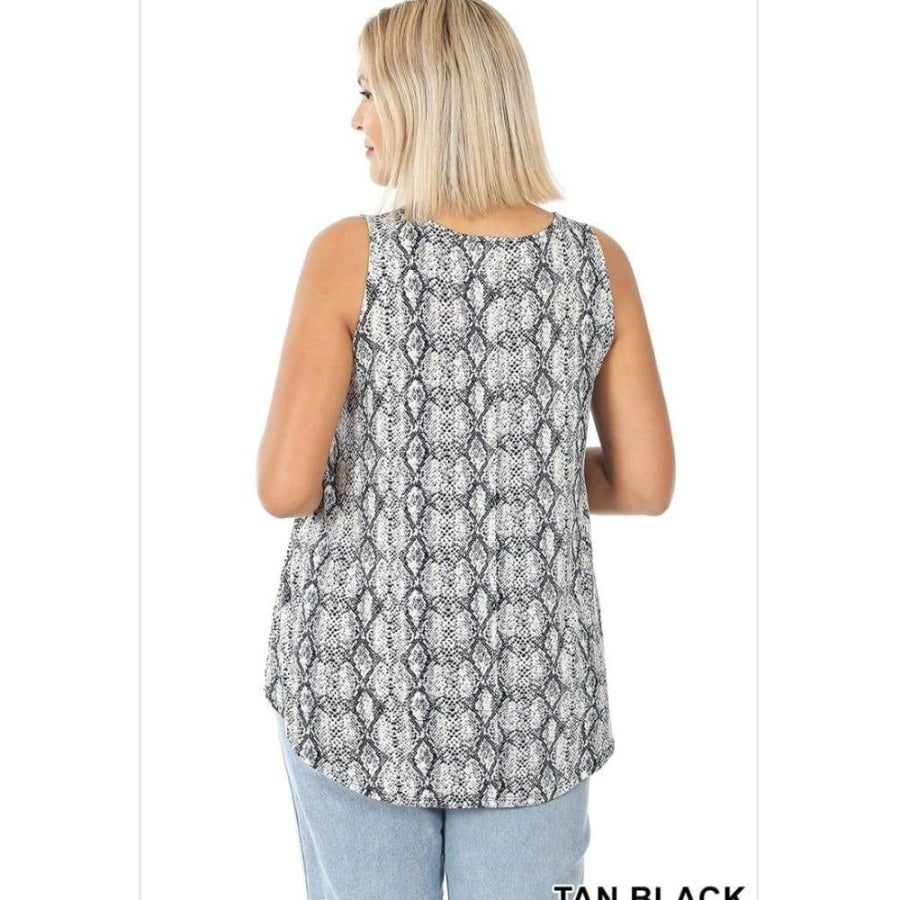 NEW! Camouflage Leopard and Snake Print Perfect Tank With Round Hem Tops