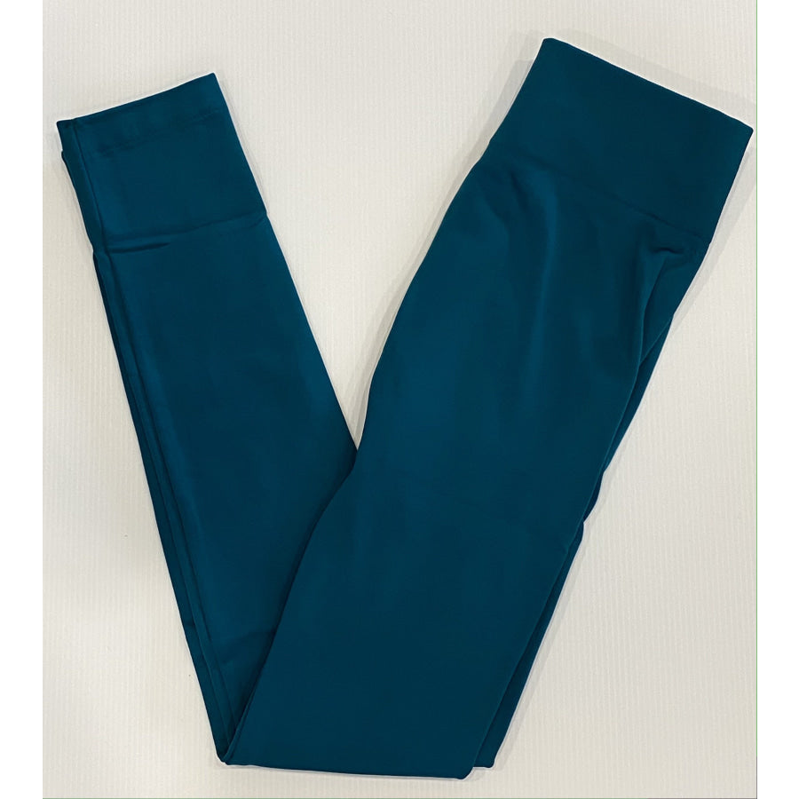 NEW! Solid Colour Fleece Lined Seamless Leggings Forest Teal Fleece Leggings