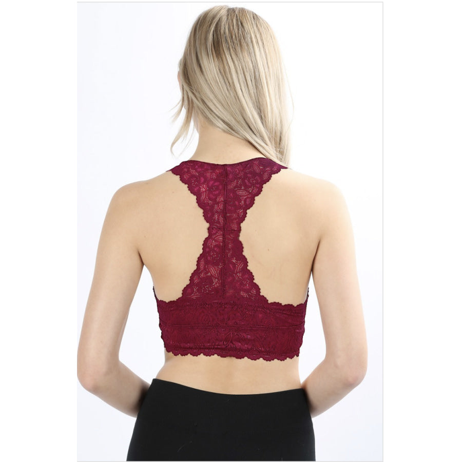 NEW COLOURS COMING SOON! Stretch Lace Hourglass Back Bralette With Full Mesh Lining Bra