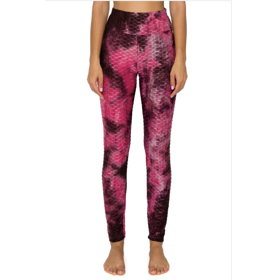 NEW! Textured High Waist Tummy Control Scrunch Butt Tie Dye Leggings Leggings