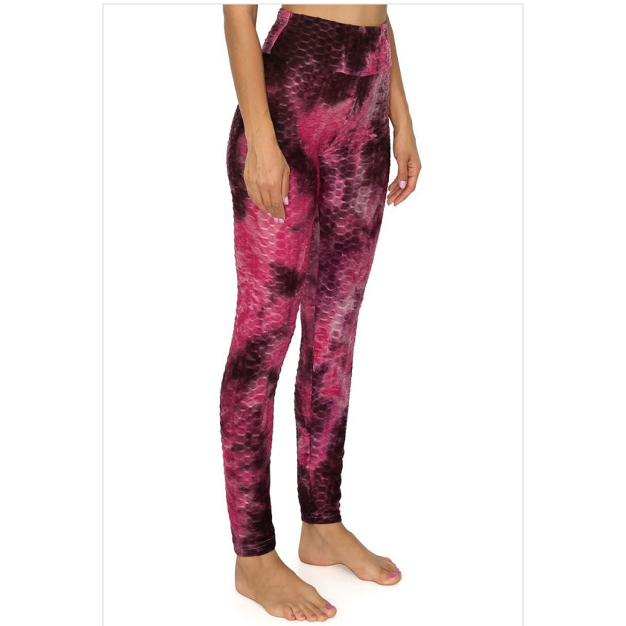 NEW! Textured High Waist Tummy Control Scrunch Butt Tie Dye Leggings Leggings