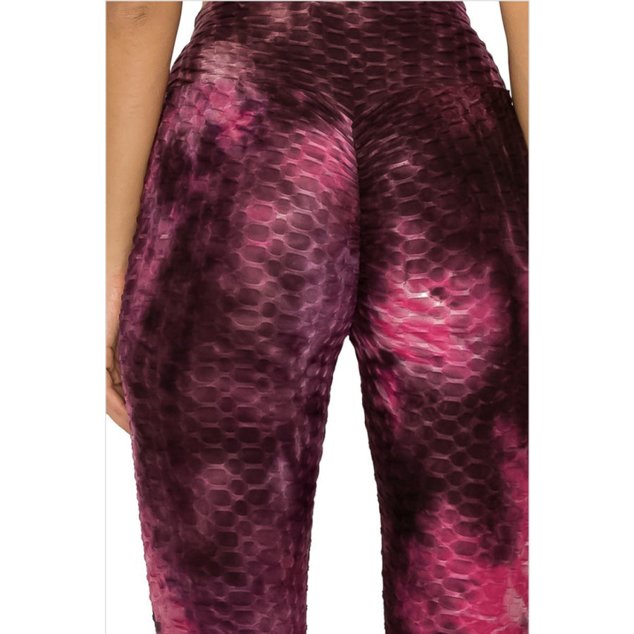 NEW! Textured High Waist Tummy Control Scrunch Butt Tie Dye Leggings Leggings