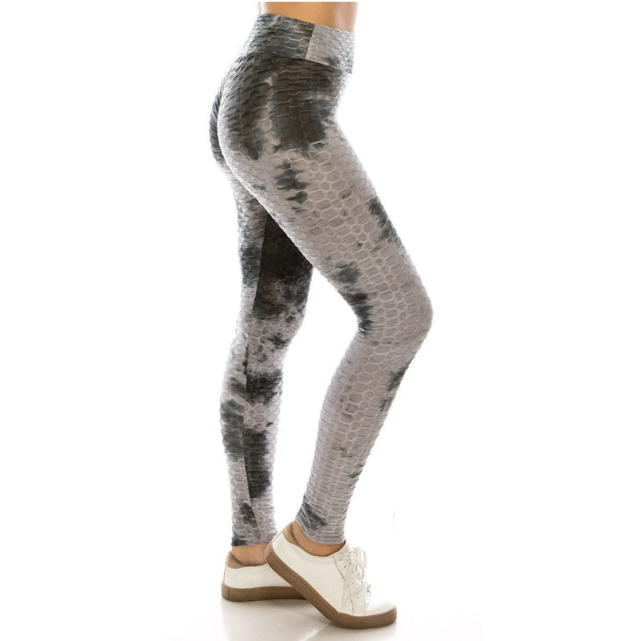 NEW! Textured High Waist Tummy Control Butt Lifting Tie Dye Leggings Leggings