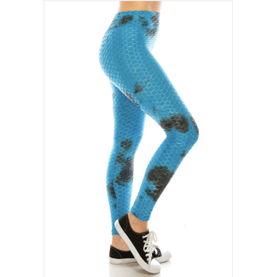 NEW! Textured High Waist Tummy Control Butt Lifting Tie Dye Leggings Leggings