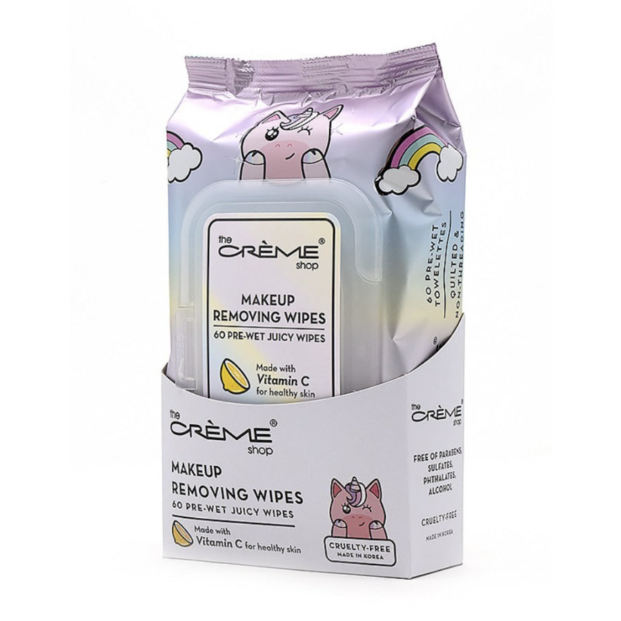 The Crème Shop Juicy Makeup Removing Wipes I Brightening Vitamin C - Unicorn (60-pack) Cleansing Wipes