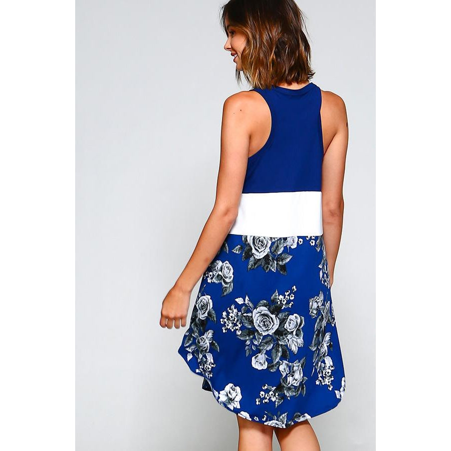 Tank 3Colour Block Dress W/pockets Dresses