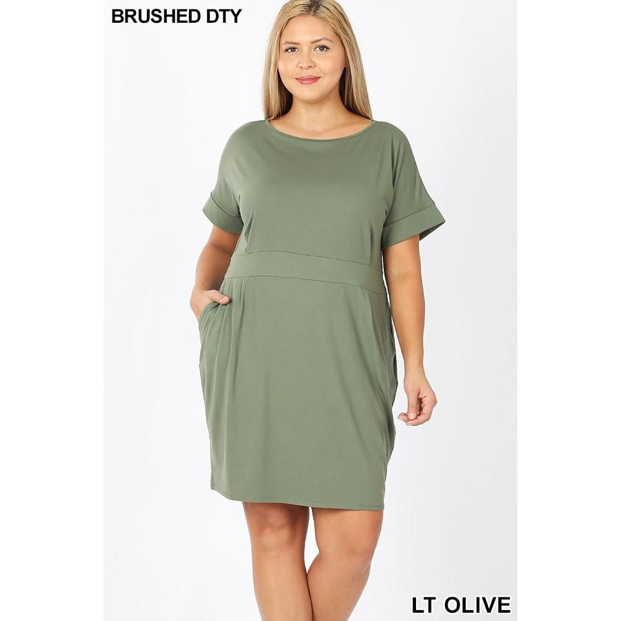 NEW! Tie-Belt Dress with Pockets Buttery Soft! Dark Plum / S Dresses