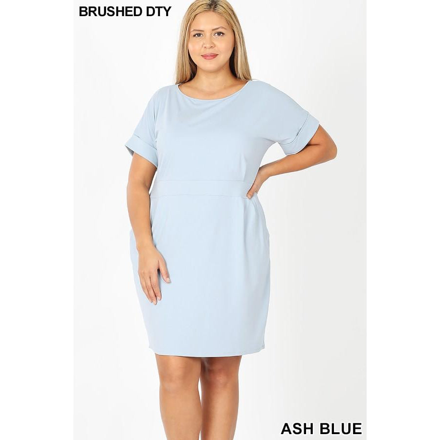 NEW! Tie-Belt Dress with Pockets Buttery Soft! Dark Plum / S Dresses