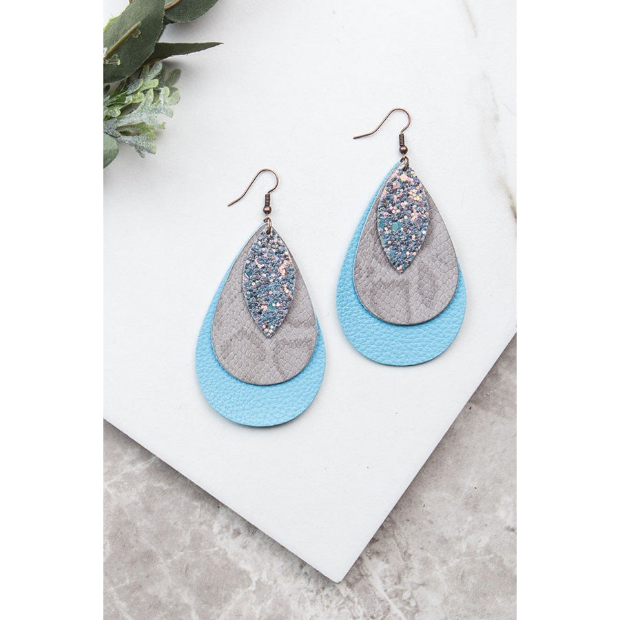 Triple Threat Earrings Blue and Grey Earrings