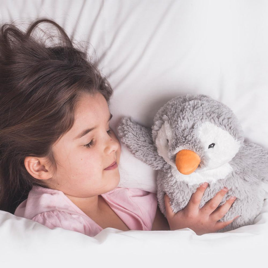 Warmies Large 33cm - Plush Animals filled with Flaxseed and French Lavender - Grey Penguin Grey Penguin Accessories