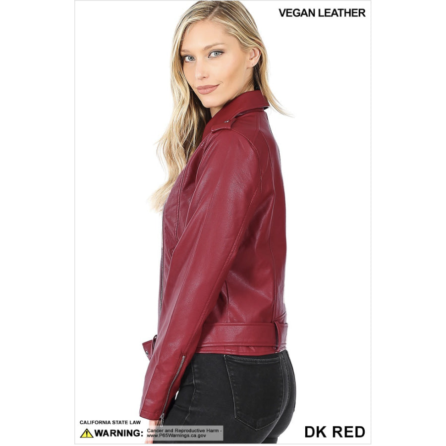 PREORDER! Vegan Leather Belted Moto Jacket - arriving late January Jacket