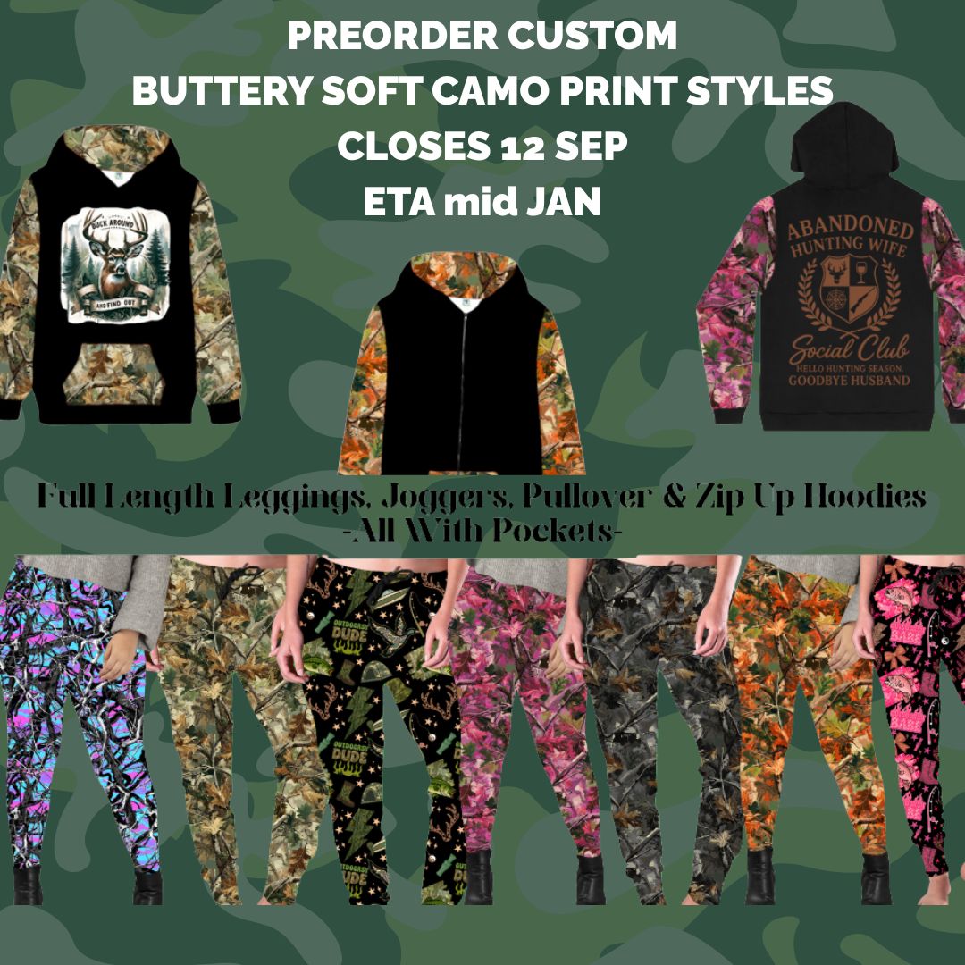 Preorder Custom Camo Styles - Closes 12 Sep