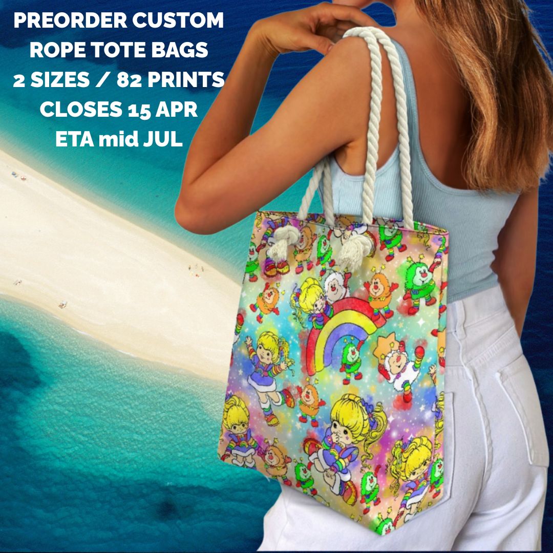 Preorder Custom Rope Tote Bags - 2 Sizes - Closes 15 Apr