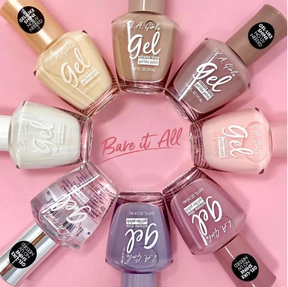 L.A. Girl Bear It All Nude Gel Extreme Shine Collection
