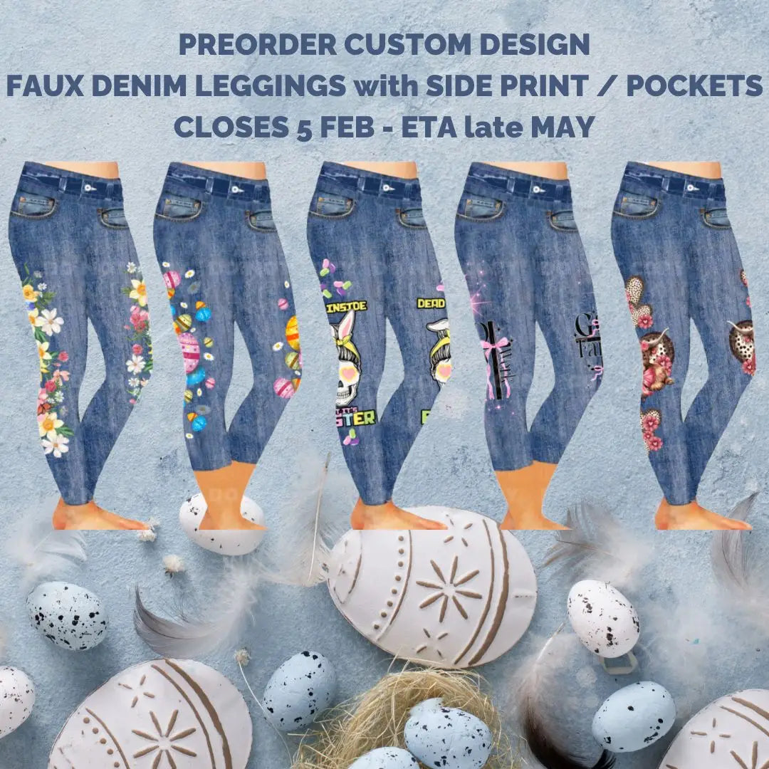 Preorder Custom FAUX DENIM Leggings - Closes 5 Feb