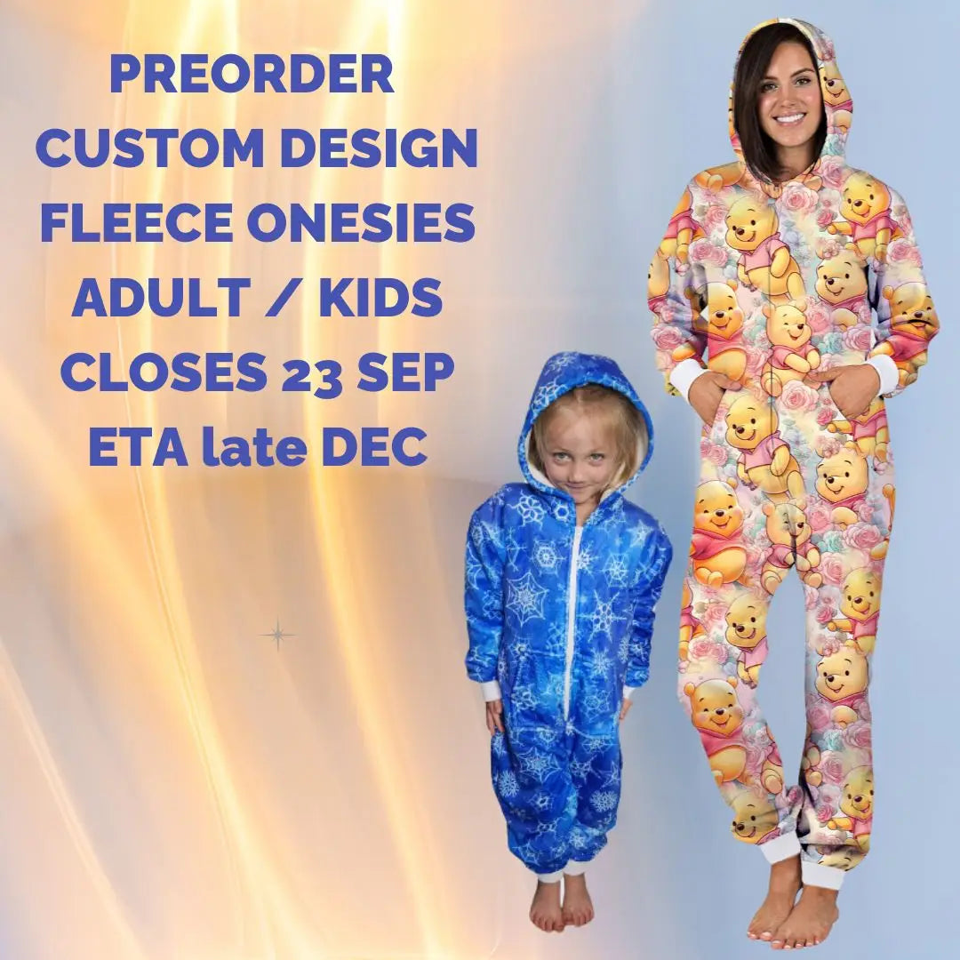 Preorder Custom Fleece Onesies - Closes 23 Sep