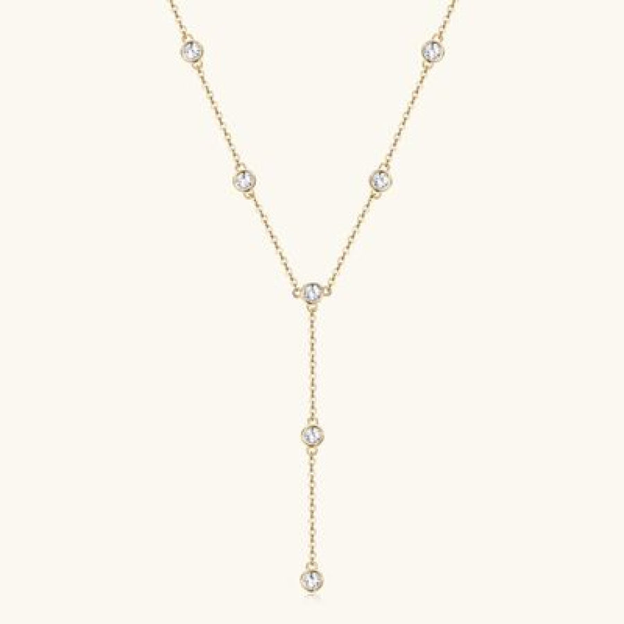1.1 Carat Moissanite 925 Sterling Silver Necklace Gold / One Size Apparel and Accessories