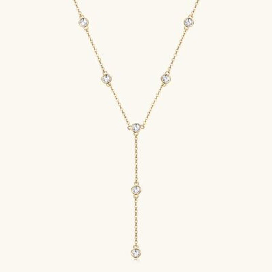 1.1 Carat Moissanite 925 Sterling Silver Necklace Gold / One Size Apparel and Accessories