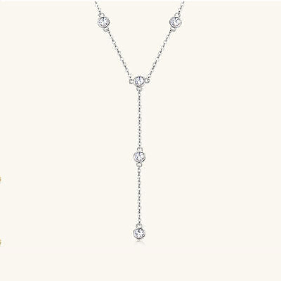 1.1 Carat Moissanite 925 Sterling Silver Necklace / One Size Apparel and Accessories