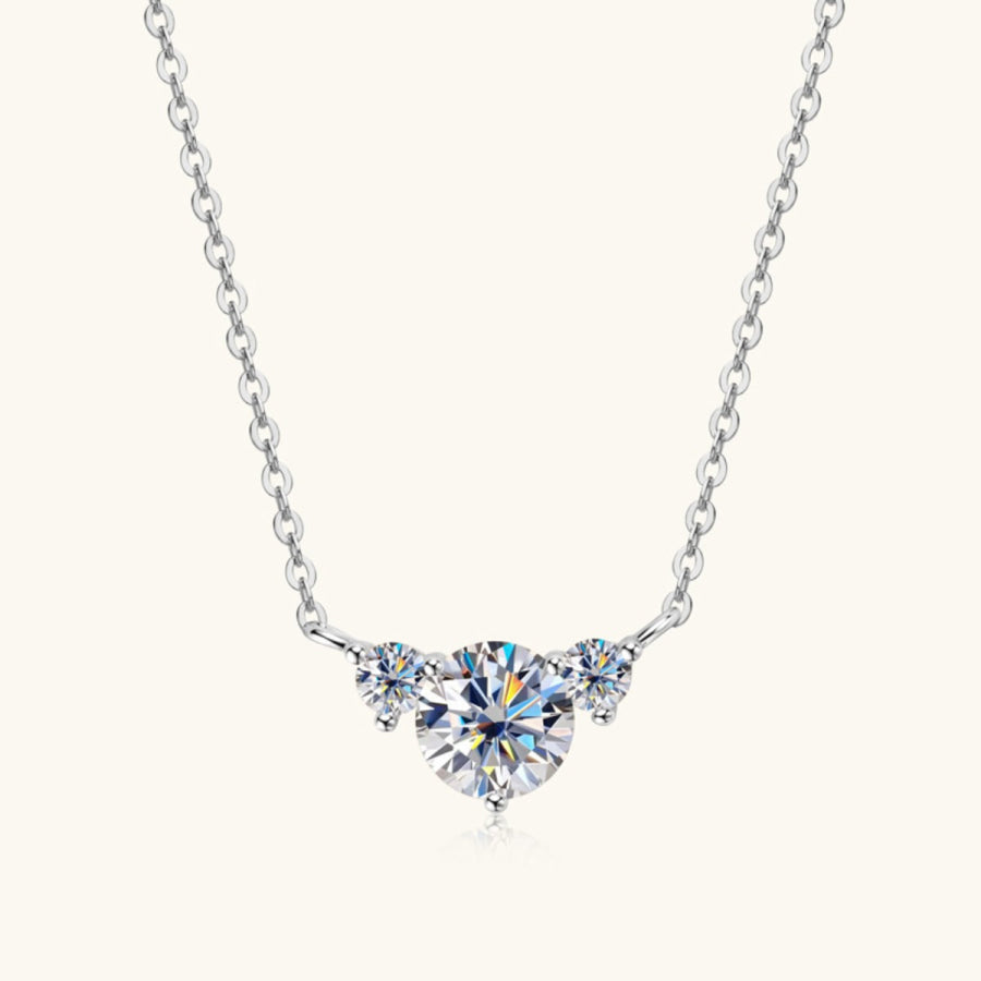 1.2 Carat Moissanite 925 Sterling Silver Necklace Apparel and Accessories