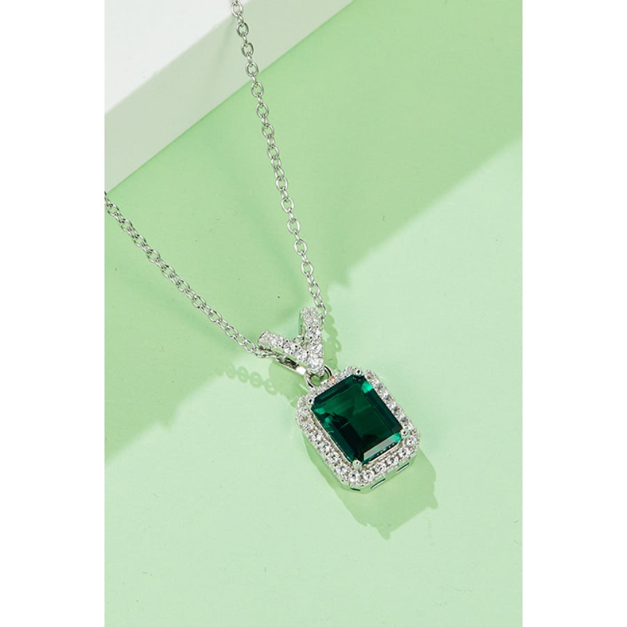 1.25 Carat Lab-Grown Emerald Pendant Necklace Green / One Size