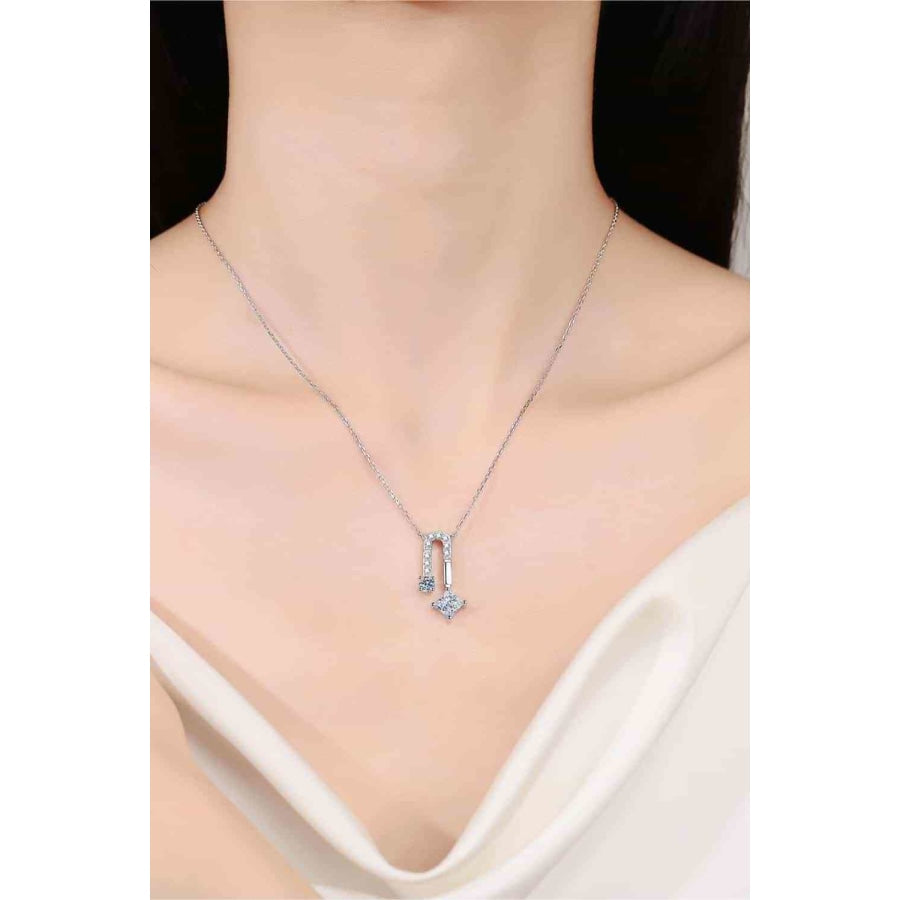 1.3 Carat Moissanite 925 Sterling Silver Necklace Silver / One Size Clothing