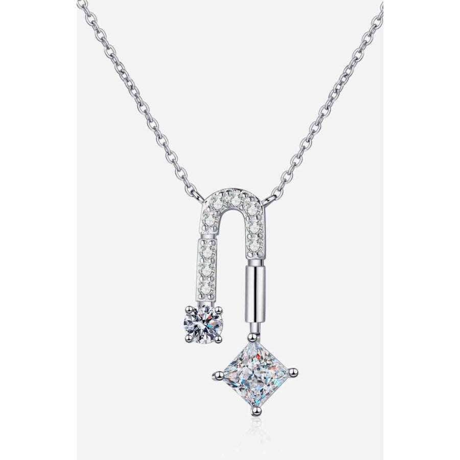 1.3 Carat Moissanite 925 Sterling Silver Necklace Silver / One Size Clothing
